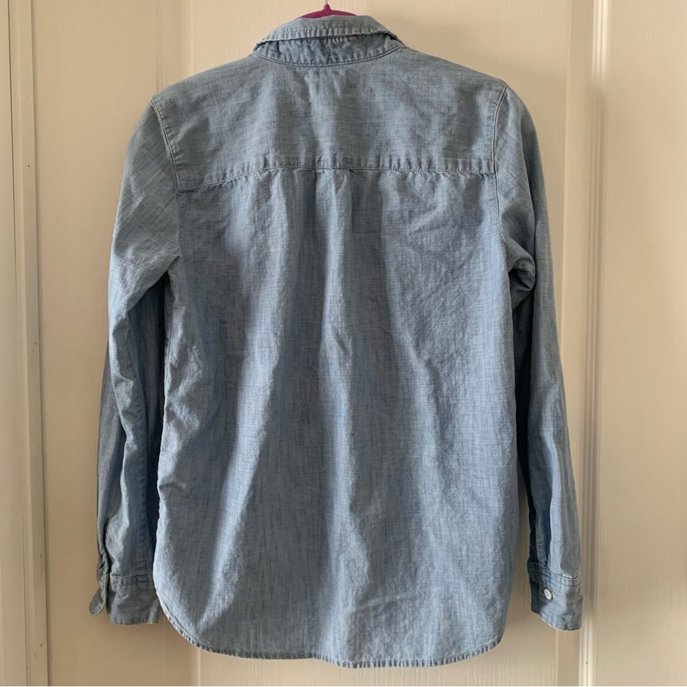 Levi’s Button Down Chambray Top Light Blue With B… - image 2